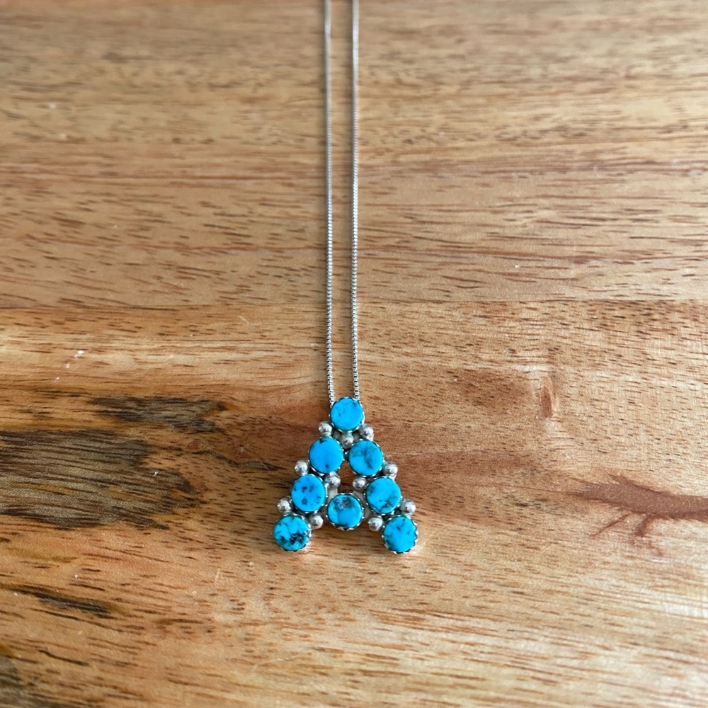 Turquoise Tuesday Porter Initial A Necklace